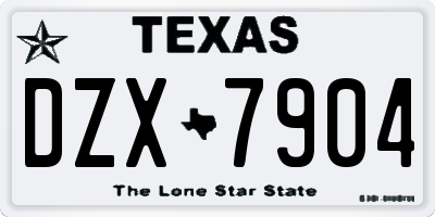 TX license plate DZX7904