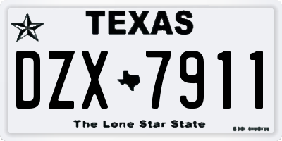 TX license plate DZX7911