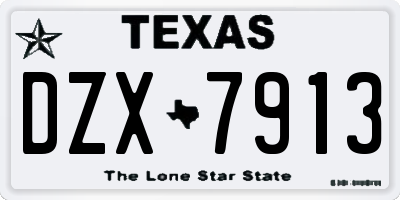 TX license plate DZX7913