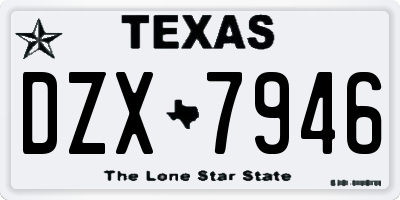 TX license plate DZX7946