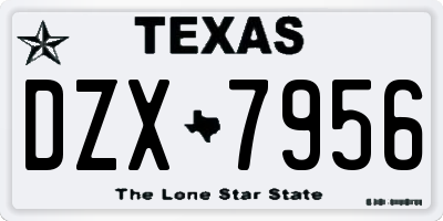 TX license plate DZX7956