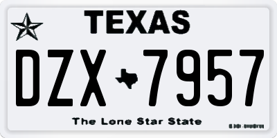 TX license plate DZX7957