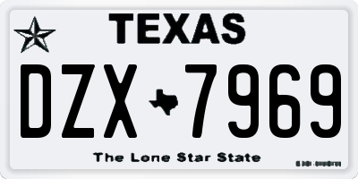 TX license plate DZX7969