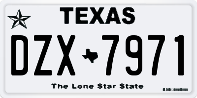 TX license plate DZX7971