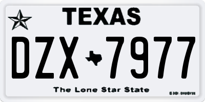 TX license plate DZX7977