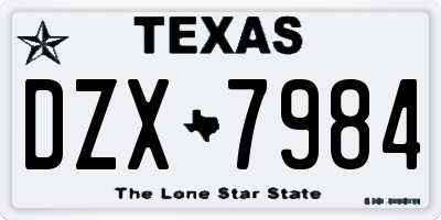TX license plate DZX7984