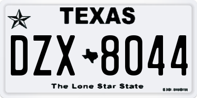 TX license plate DZX8044