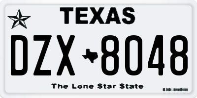 TX license plate DZX8048