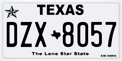 TX license plate DZX8057