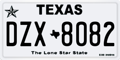TX license plate DZX8082