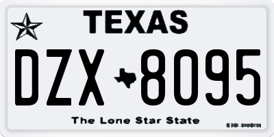 TX license plate DZX8095