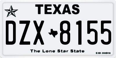 TX license plate DZX8155