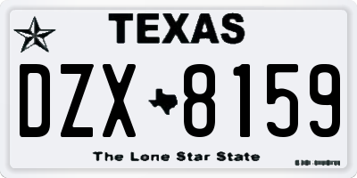 TX license plate DZX8159