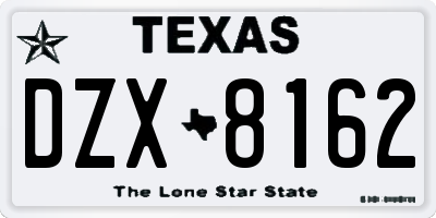 TX license plate DZX8162