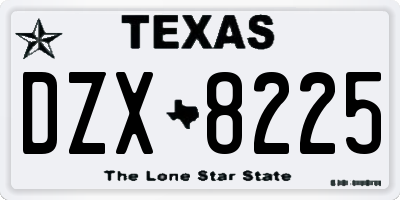 TX license plate DZX8225