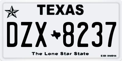 TX license plate DZX8237