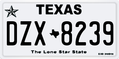 TX license plate DZX8239