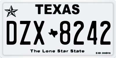 TX license plate DZX8242