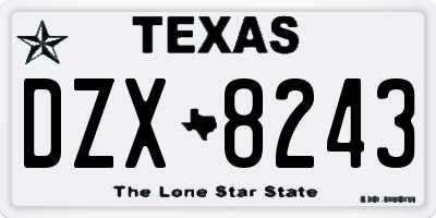 TX license plate DZX8243