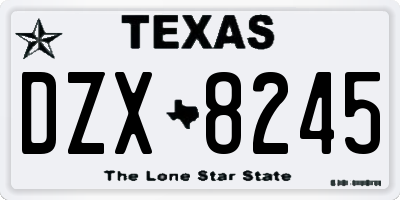TX license plate DZX8245