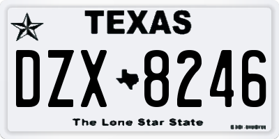 TX license plate DZX8246
