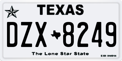 TX license plate DZX8249