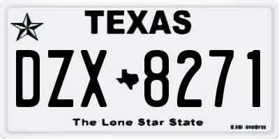 TX license plate DZX8271