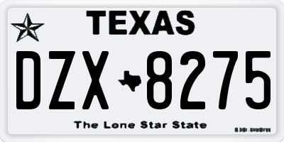 TX license plate DZX8275