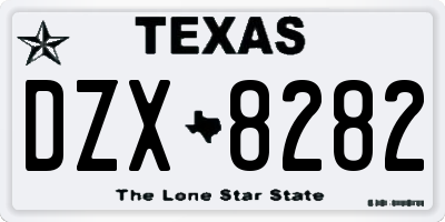 TX license plate DZX8282