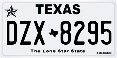 TX license plate DZX8295
