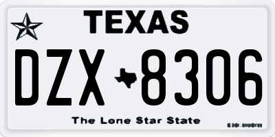 TX license plate DZX8306