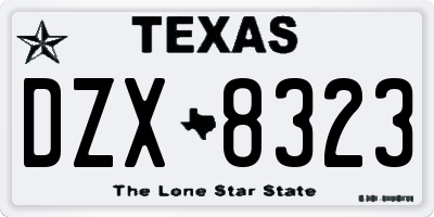 TX license plate DZX8323
