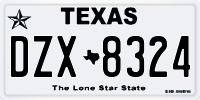 TX license plate DZX8324