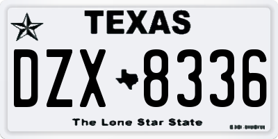 TX license plate DZX8336