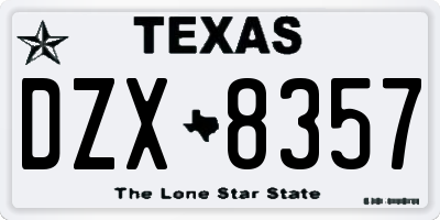 TX license plate DZX8357