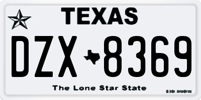 TX license plate DZX8369