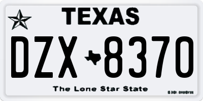 TX license plate DZX8370