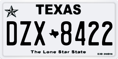TX license plate DZX8422