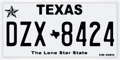 TX license plate DZX8424