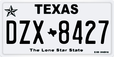 TX license plate DZX8427