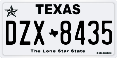 TX license plate DZX8435