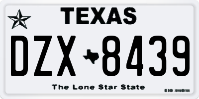 TX license plate DZX8439