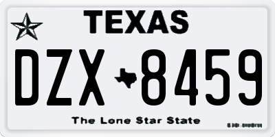 TX license plate DZX8459