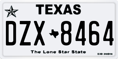 TX license plate DZX8464