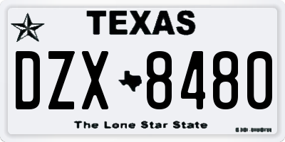 TX license plate DZX8480
