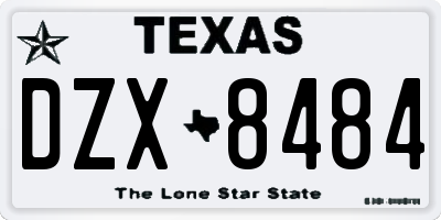 TX license plate DZX8484