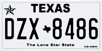 TX license plate DZX8486