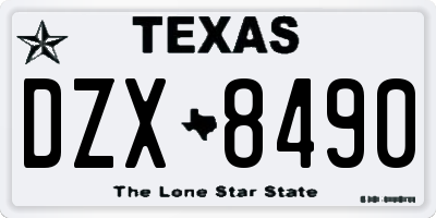 TX license plate DZX8490