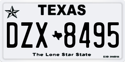 TX license plate DZX8495