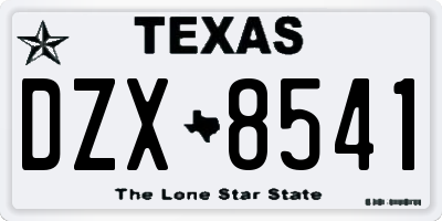 TX license plate DZX8541